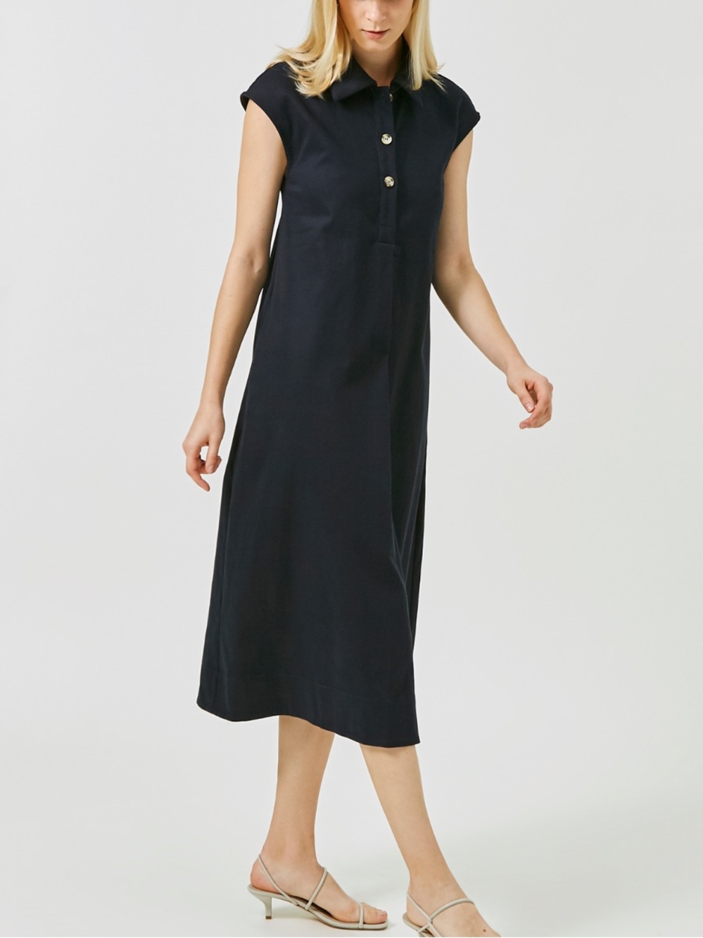 Our Second Nature Collared Cotton Midi Dress
